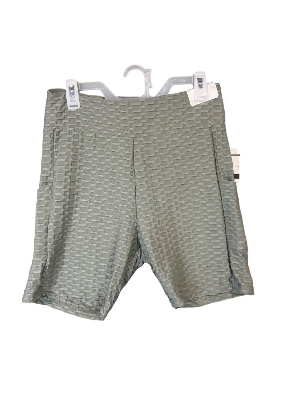 New Hearts Collective Textured Scrunch Shorts XL Off White Activewear NWT